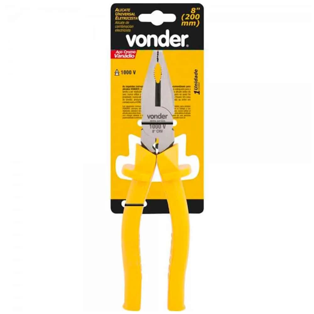 Alicate Universal 8" CRV Eletricista Isolado 1000V Vonder