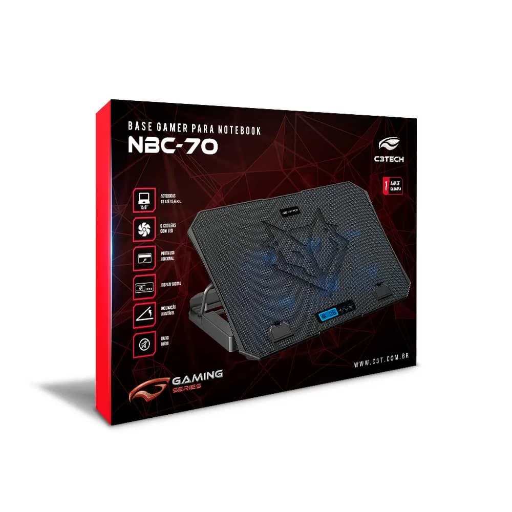 BASE PARA NOTEBOOK GAMER C3TECH 15,6" - NBC-70BK
