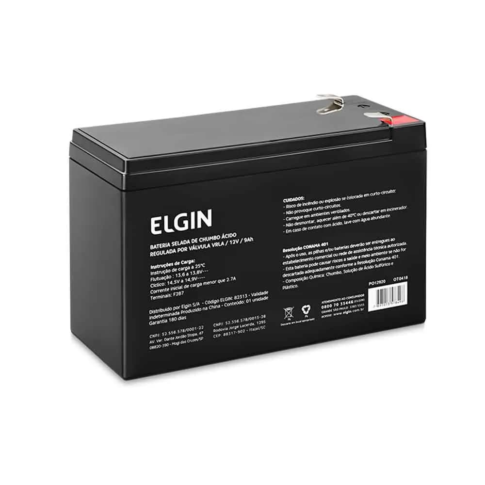 Bateria 12V 9Ah para Nobreak Selada de Chumbo Vrla 82313 Elgin