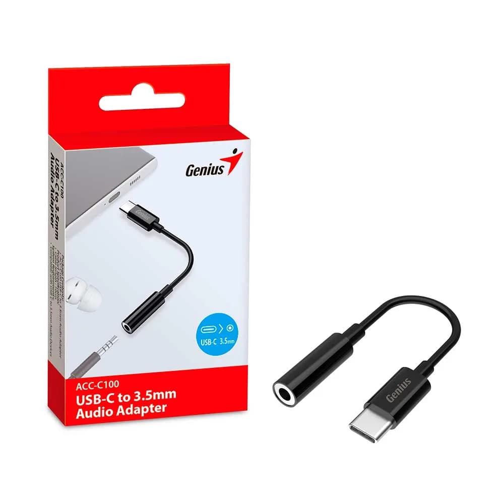 Cabo Adaptador Genius USB-C para 3,5mm ACC-C100