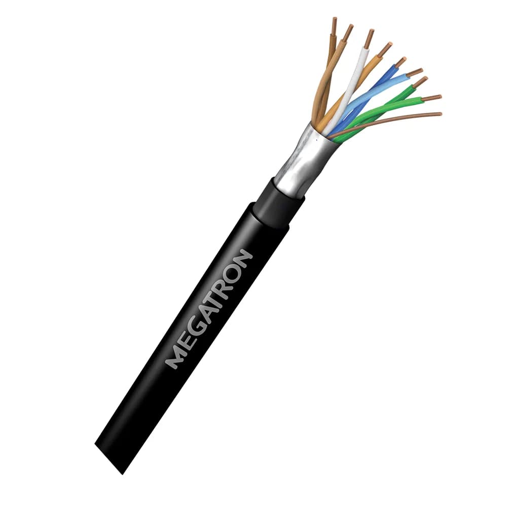 Cabo de Rede 4 Pares CAT5e 500 MTS Dupla Capa Blindado Cobre Megatron