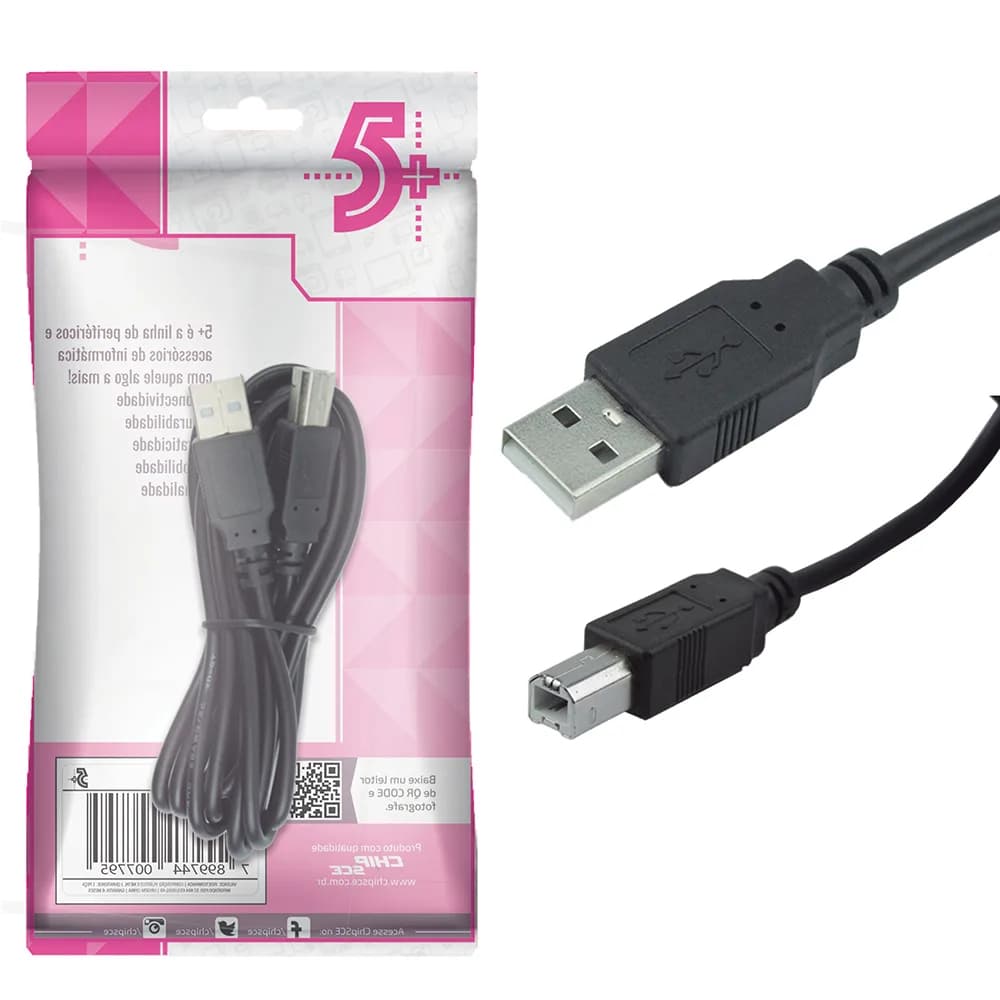 Cabo USB 2.0 a Macho x B Macho 2.0M PTO 5+ - 018-1403