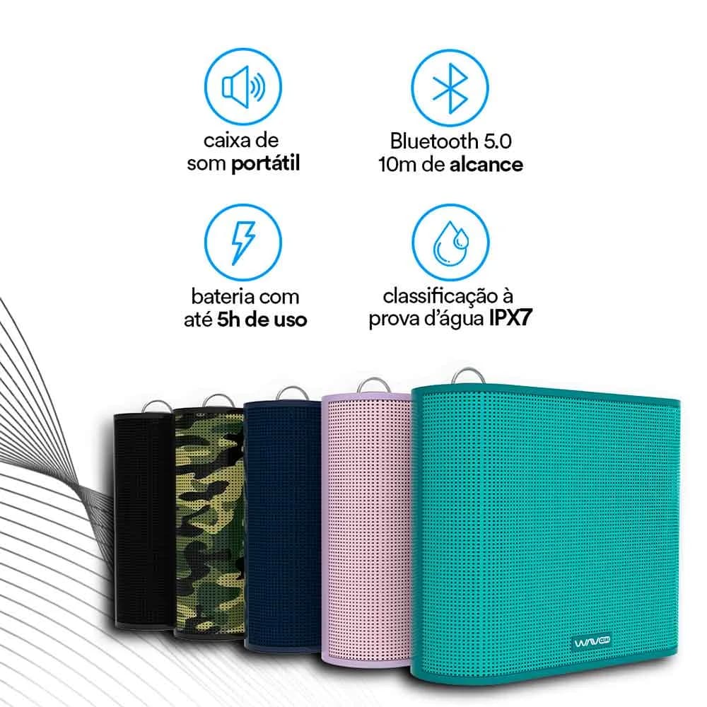 CAIXA DE SOM BLUETOOTH WAVEONE POCKET LILAS