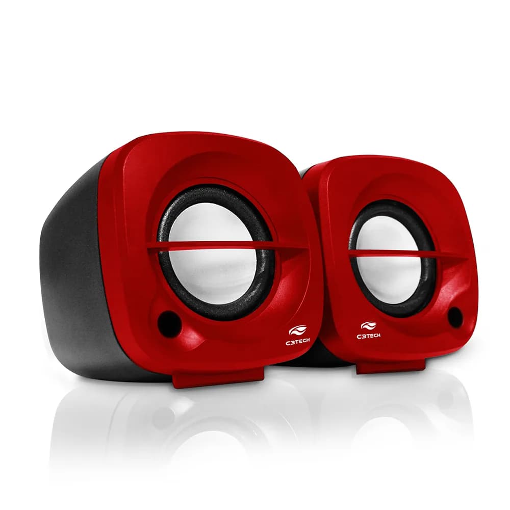 Caixa de Som C3Tech 3W USB Preto/Vermelho - SP-303RD