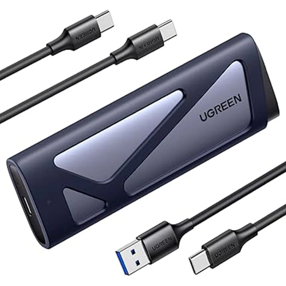 Case/Gaveta Ugreen para SSD Mvme SATA com USB-C 10Gbps Prata - CM767