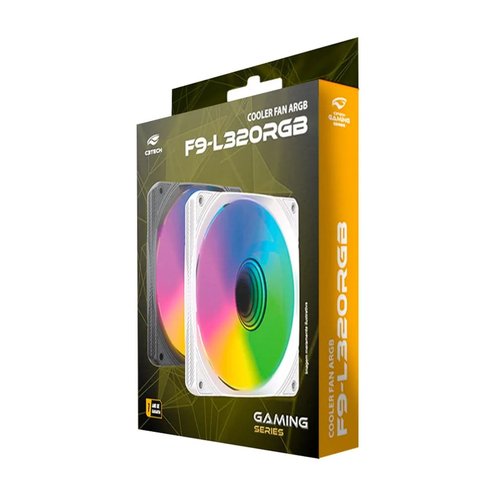 Cooler para Gabinete C3Tech ARGB Branco F9-L320WH 120mm