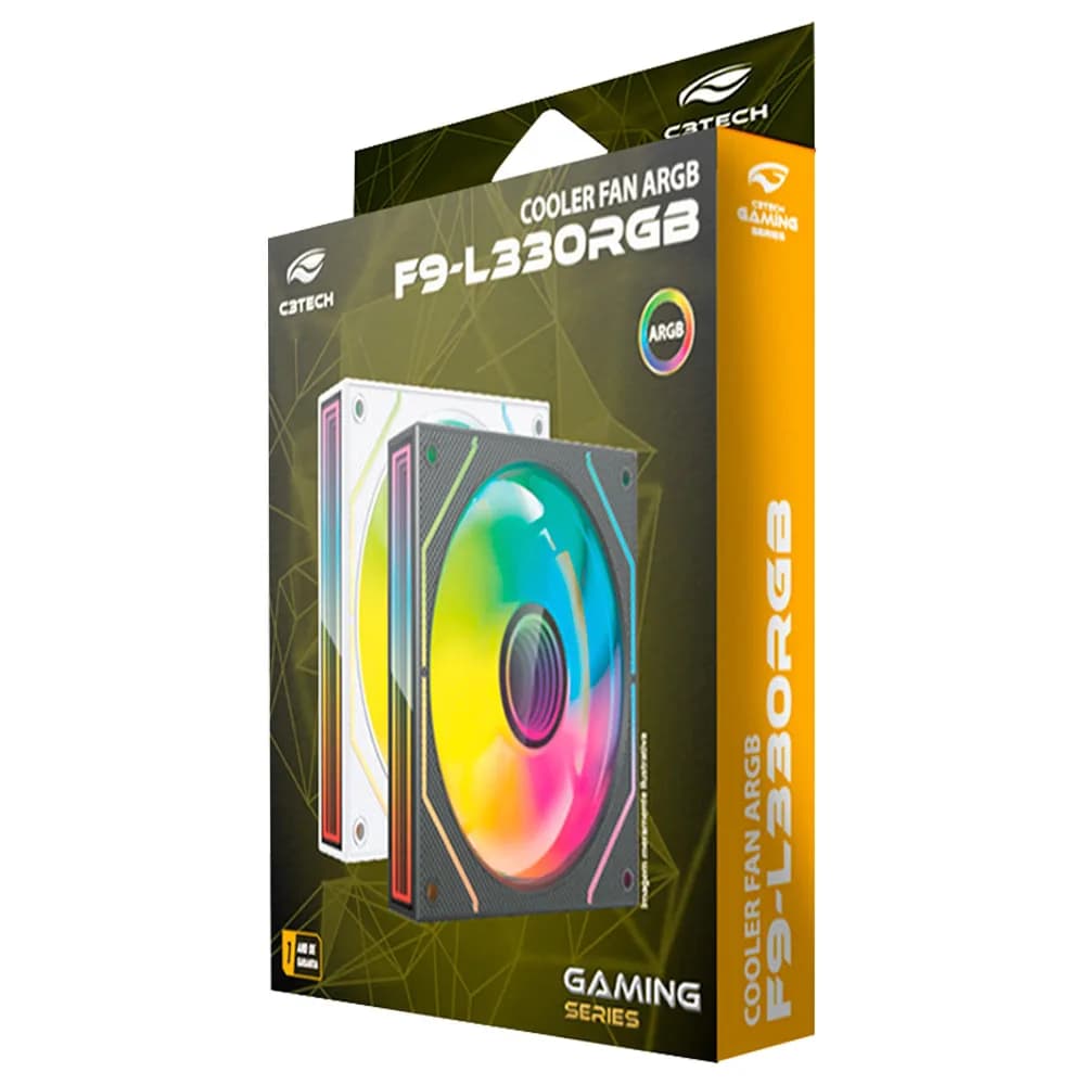 COOLER PARA GABINETE C3TECH ARGB BRANCO F9-L330WHRGB 120MM