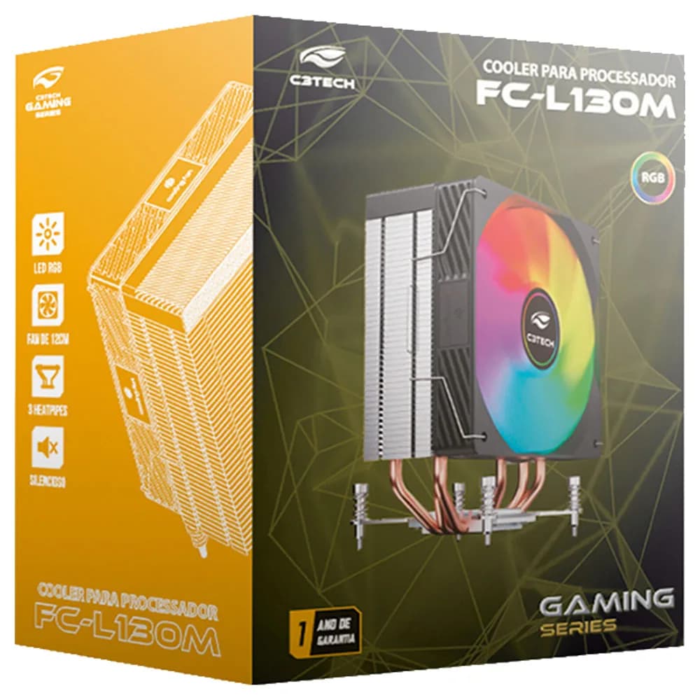 COOLER PARA PROCESSADOR C3TECH MULTICOLOR 120MM FC-L130M