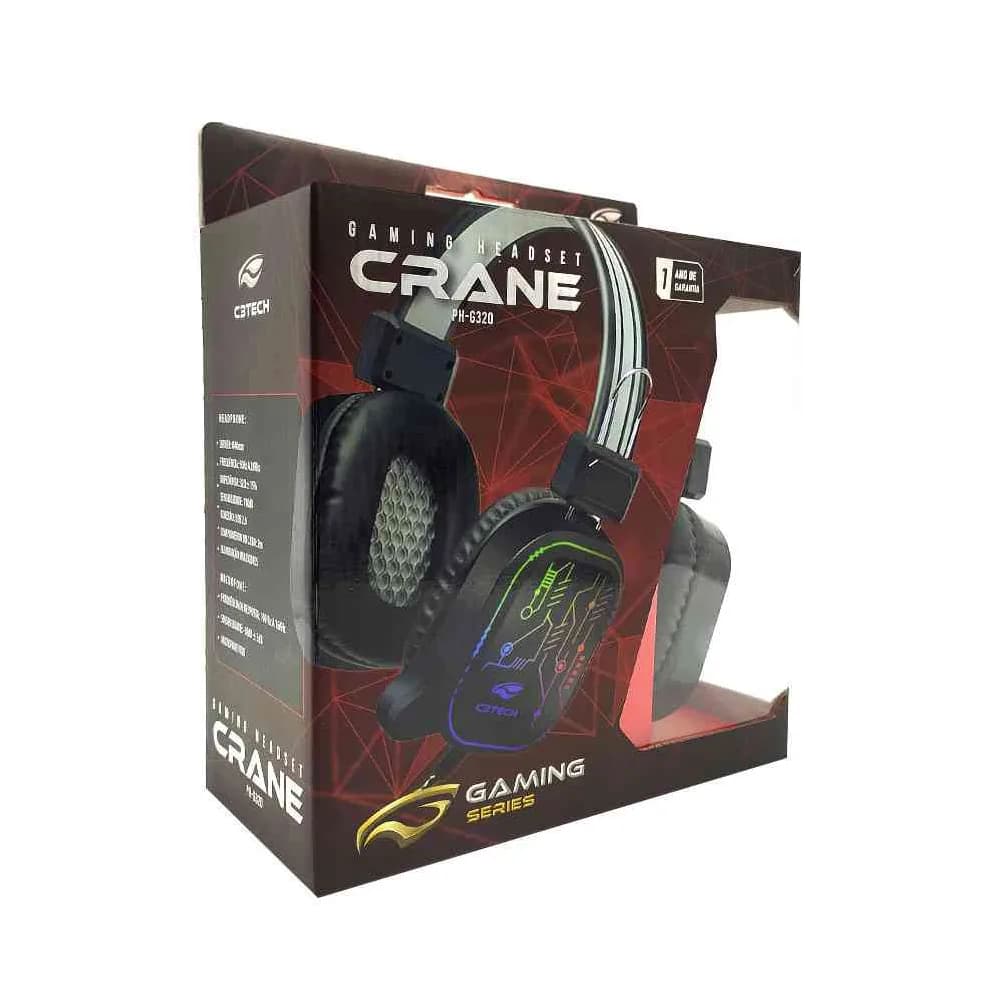 FONE DE OUVIDO C3TECH MIC GAMER CRANE USB PRETO - PH-G320BKV2