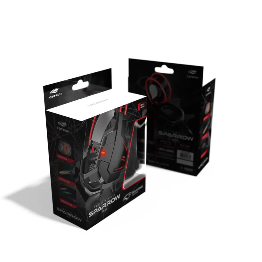 FONE DE OUVIDO C3TECH MIC GAMER SPARROW PRETO - PH-G11BK