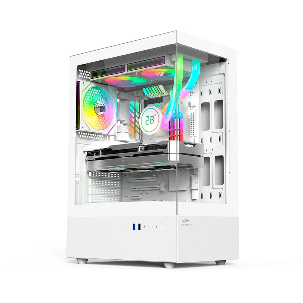 Gabinete Gamer C3Tech Aquarius MT-G860WH sem Fonte Branco