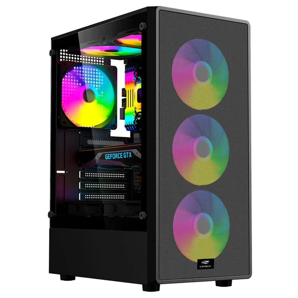 Gabinete Gamer C3Tech MT-G130BK sem Fonte Preto