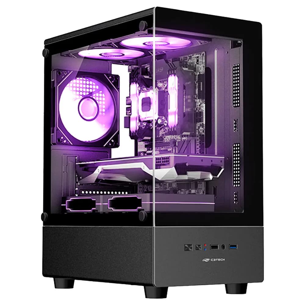 Gabinete Gamer C3Tech MT-G150BK sem Fonte Preto