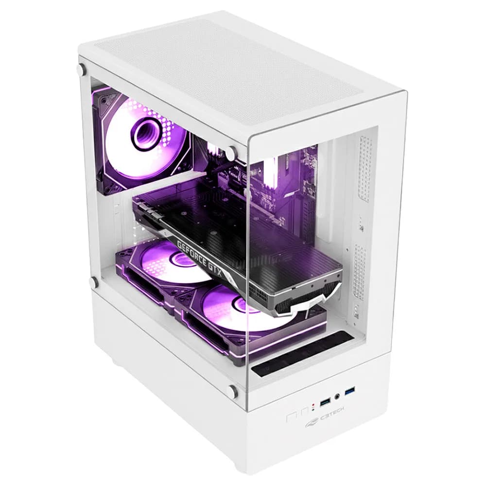 GABINETE GAMER C3TECH MT-G150WH SEM FONTE BRANCO