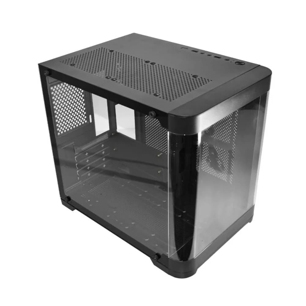 Gabinete Gamer K-Mex Aquario CG-01AG Curva Preto Micro ATX sem Fan