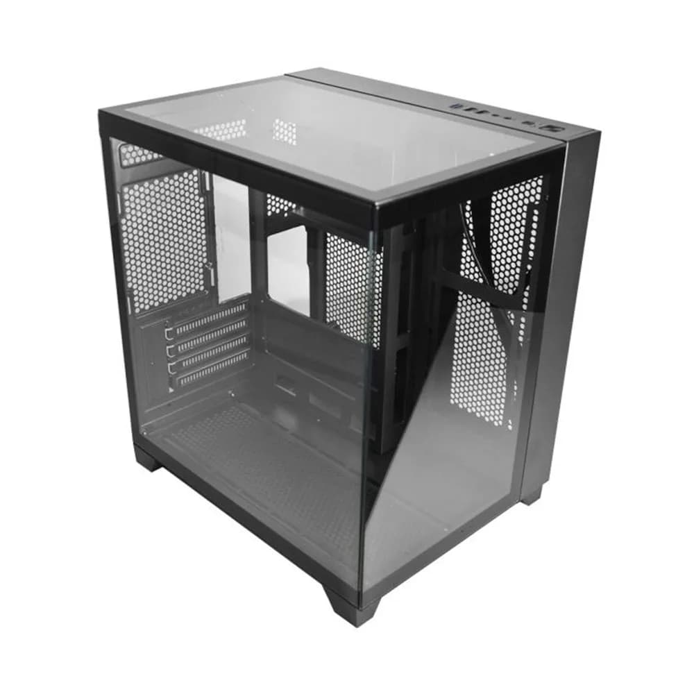 Gabinete Gamer K-Mex Aquario CG-0725 Visao Preto Micro ATX sem Fan