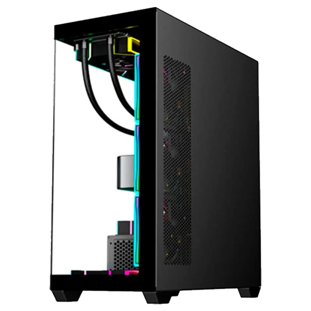 GABINETE GAMER K-MEX AQUARIO CG-36DY TOWER PRETO ATX SEM FAN