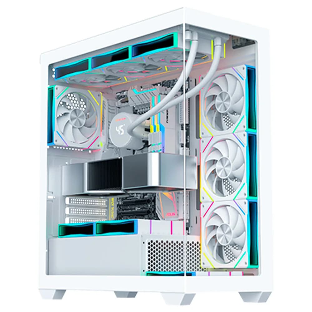 Gabinete Gamer K-Mex Aquario CG-W6DY Tower Branca ATX sem Fan