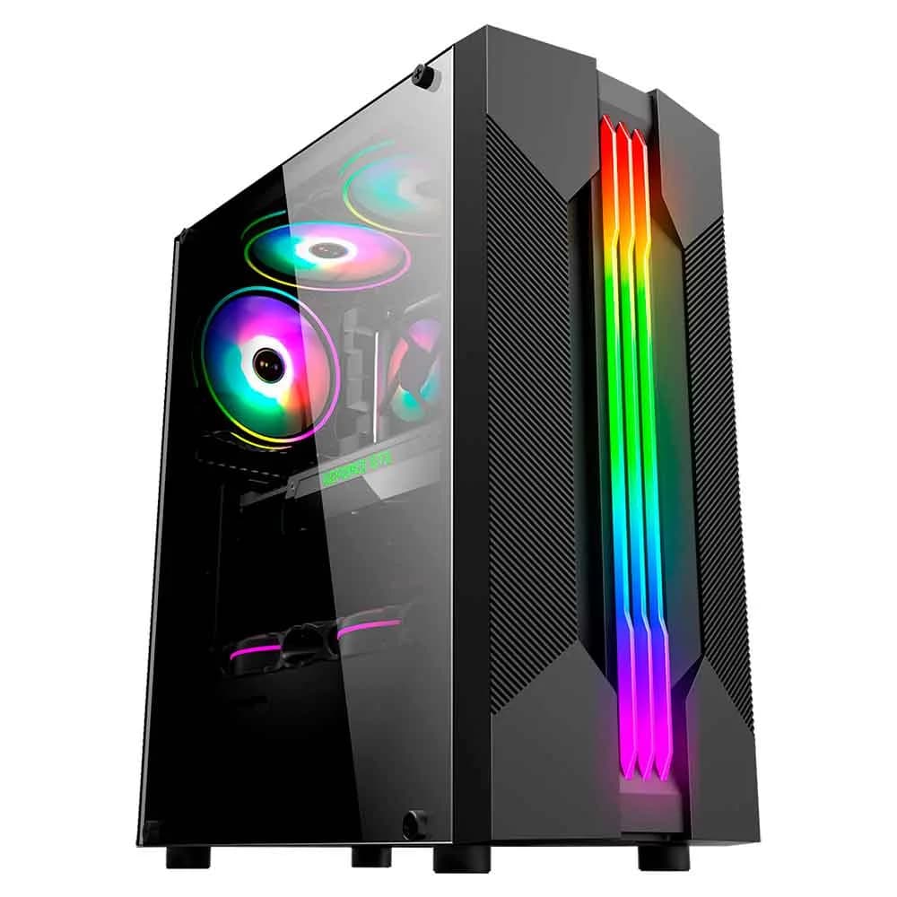 Gabinete Gamer K-Mex CG-01A9 Bifrost 6 LED RGB Preto - CG01A9RH0010B0X