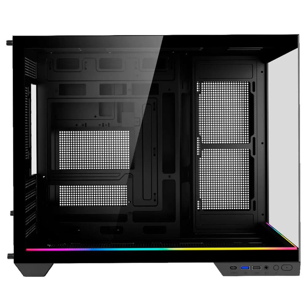 GABINETE GAMER KALKAN SAGA RGB PRETO SEM FAN KLK00044
