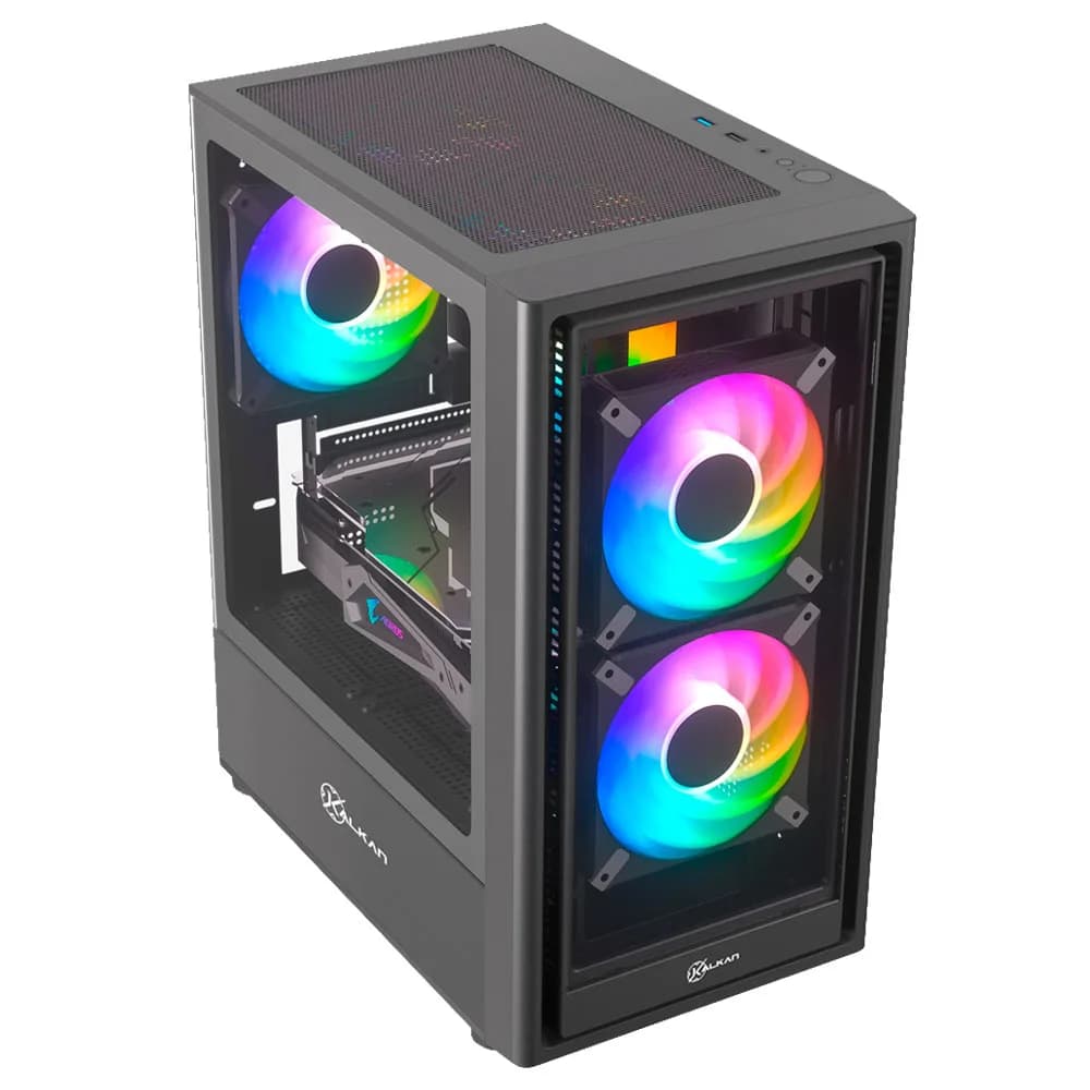 GABINETE GAMER KALKAN VESIR PRETO SEM FAN KLK00083