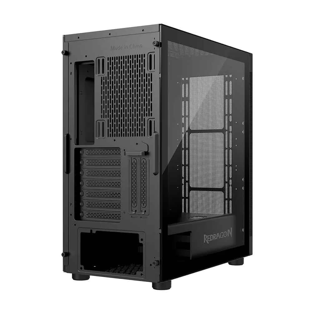 GABINETE GAMER REDRAGON AEROGLASS PRETO CA-602B