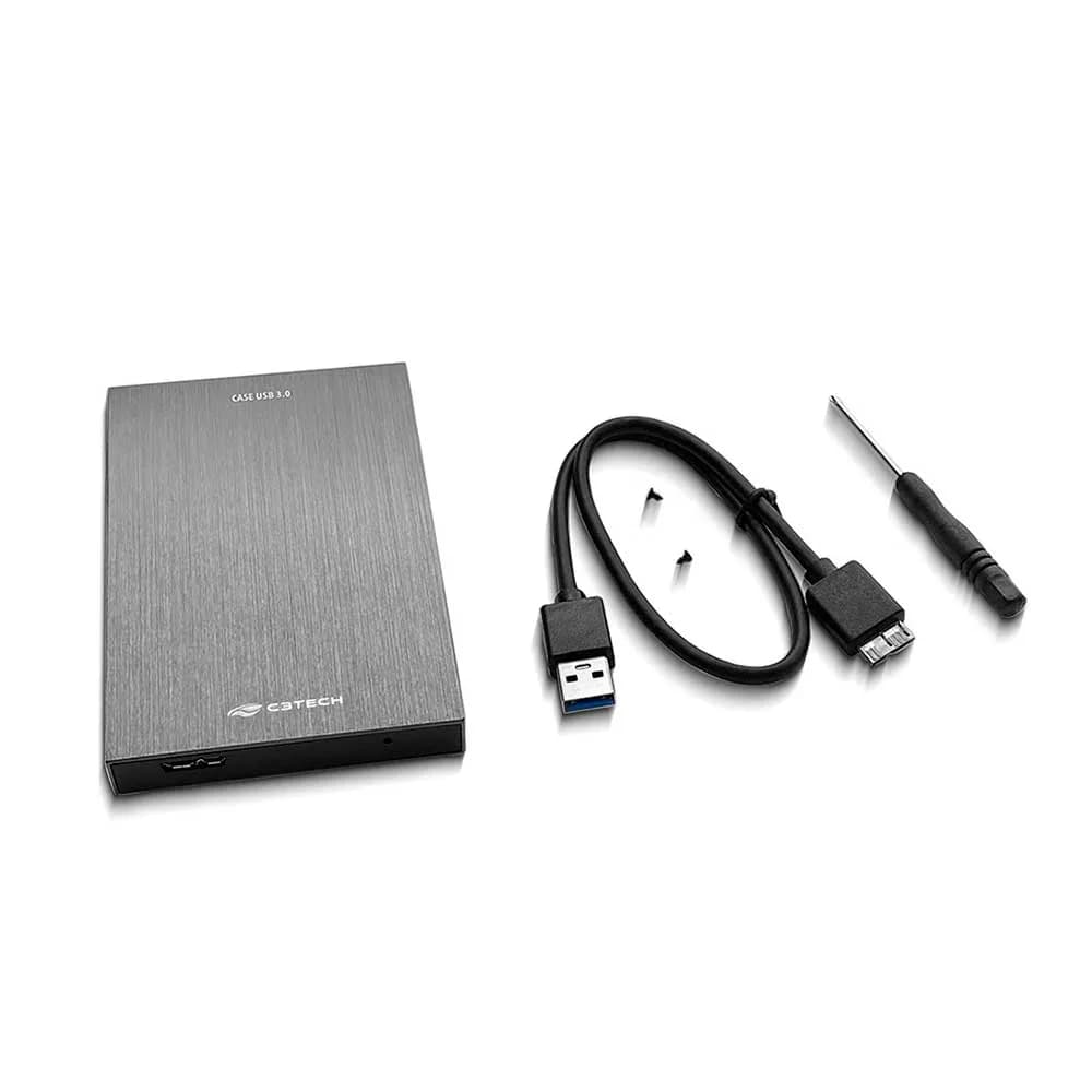 GAVETA C3TECH PARA HD EXTERNO 2,5" USB 3.0 CH-400CB PRETO