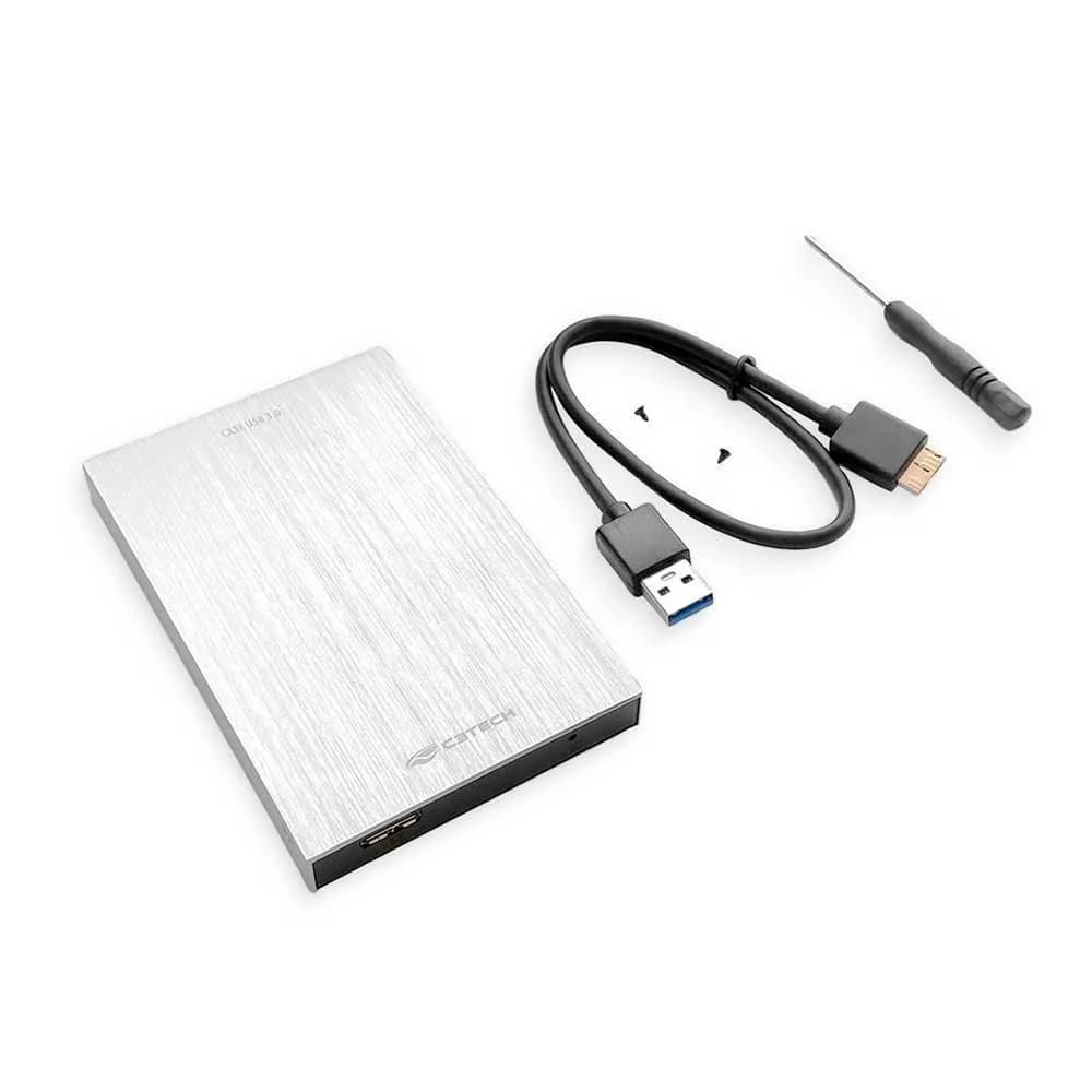 GAVETA C3TECH PARA HD EXTERNO 2,5" USB 3.0 CH-400SI PRATA