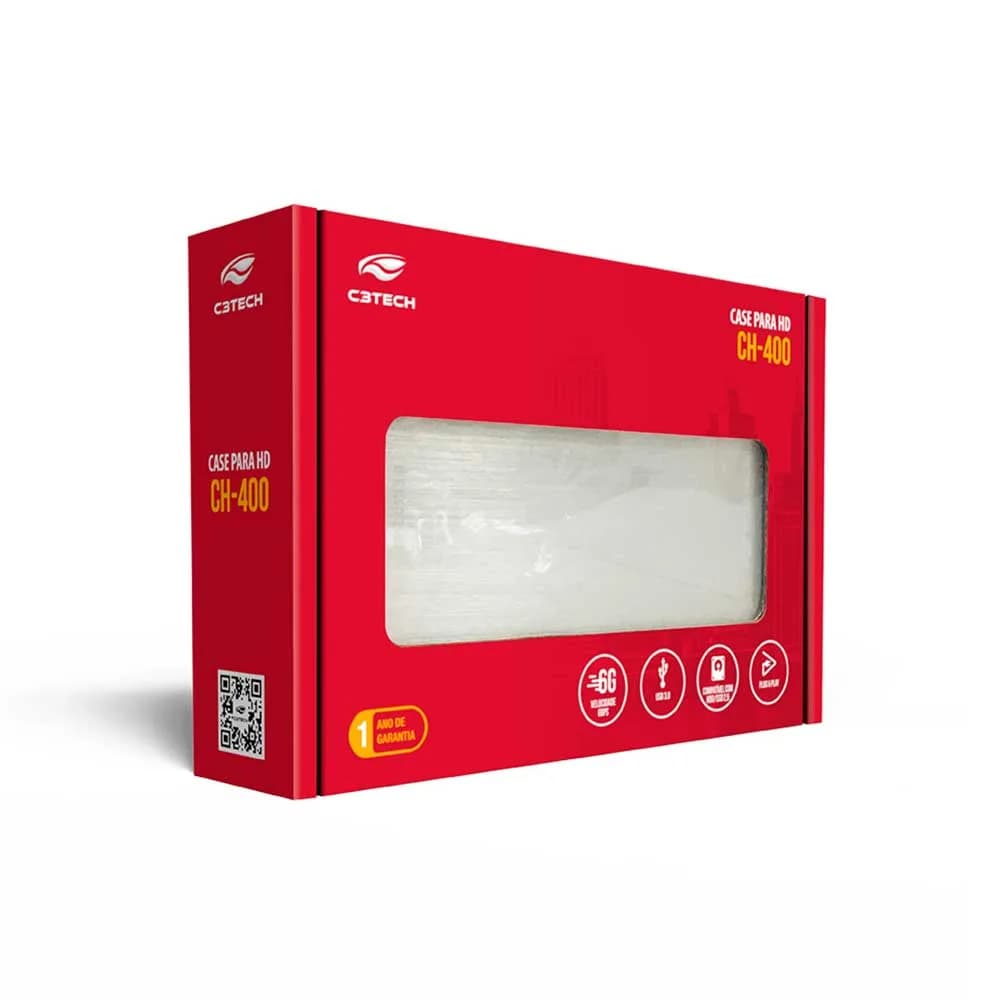GAVETA C3TECH PARA HD EXTERNO 2,5" USB 3.0 CH-400SI PRATA