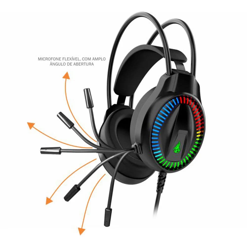 HEADSET GAMER K-MEX AR89 SURROUND 7.1 CONEXAO VIA USB,LED
