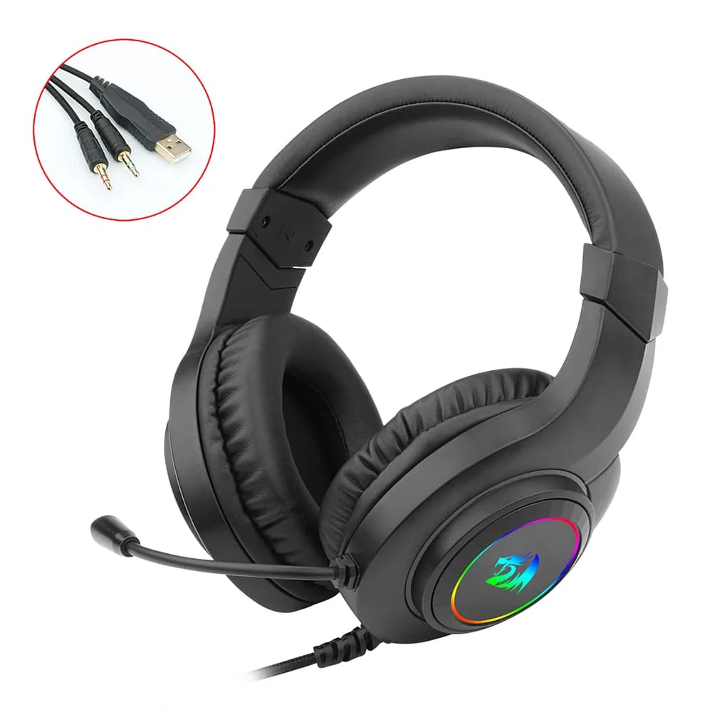 HEADSET GAMER REDRAGON HYLAS PRETO - H260RGB