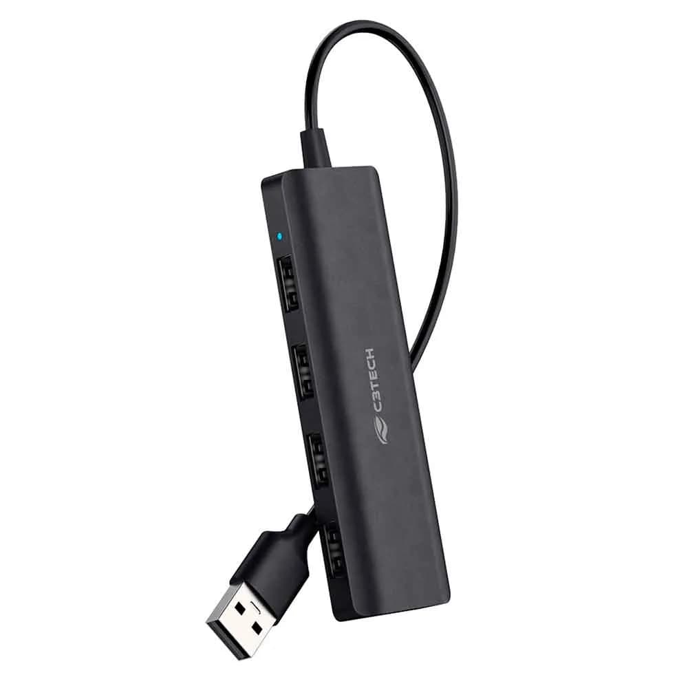 HUB USB C3TECH 2.0 4 PORTAS PRETO HU-230BK