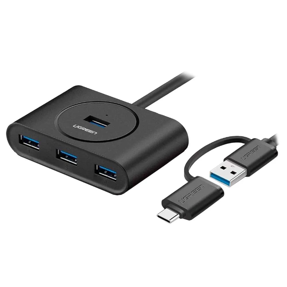 Hub USB Ugreen com 4 Portas USB-a e USB-a 3.0/USB-C Macho 1M - CR113