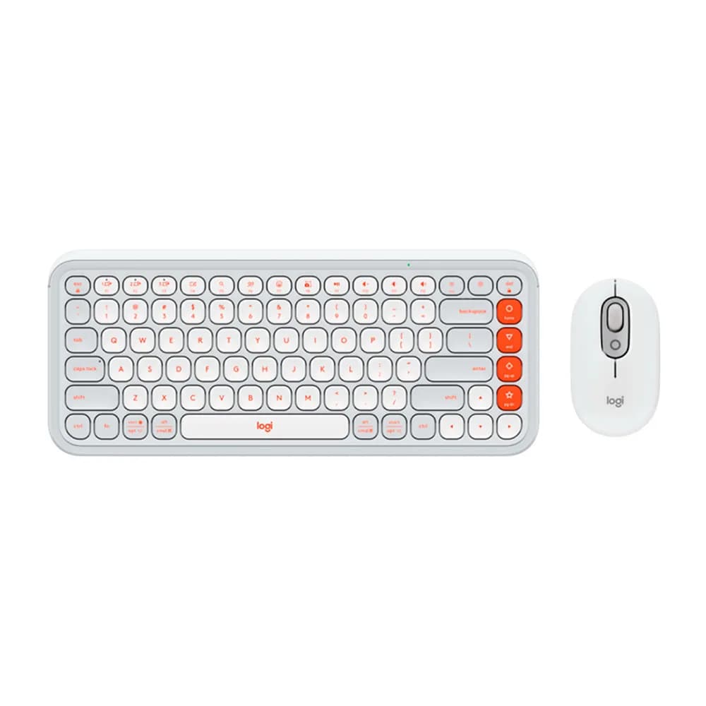Kit Mouse e Teclado Logitech POP Icon sem Fio Branco - 920-013057