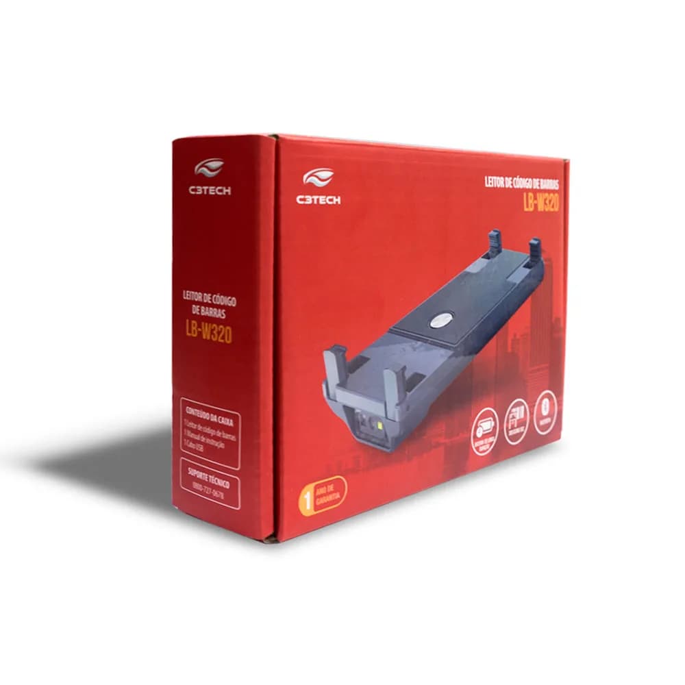 LEITOR DE CODIGO DE BARRAS 1D/2D SEM FIO BLUETOOTH LB-W320BK