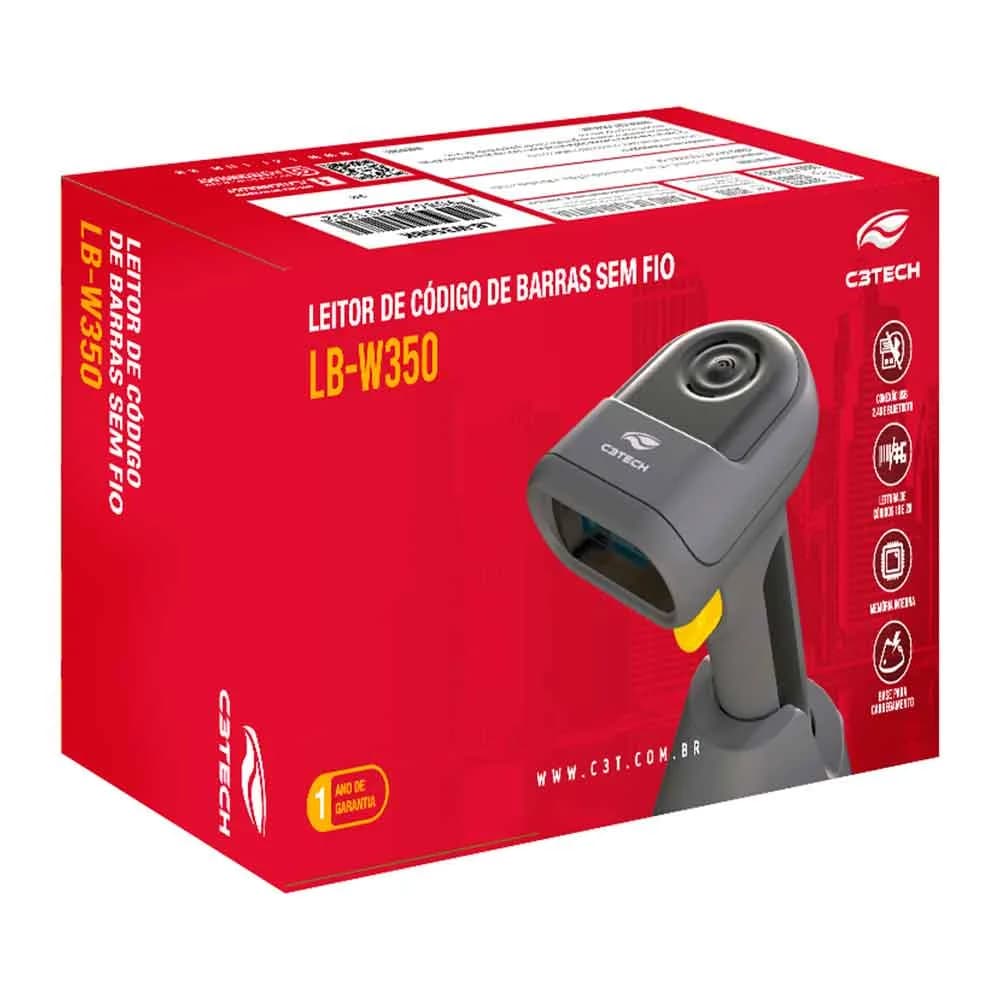 LEITOR DE CODIGO DE BARRAS SEM FIO C3TECH 1D/2D LB-W350BK