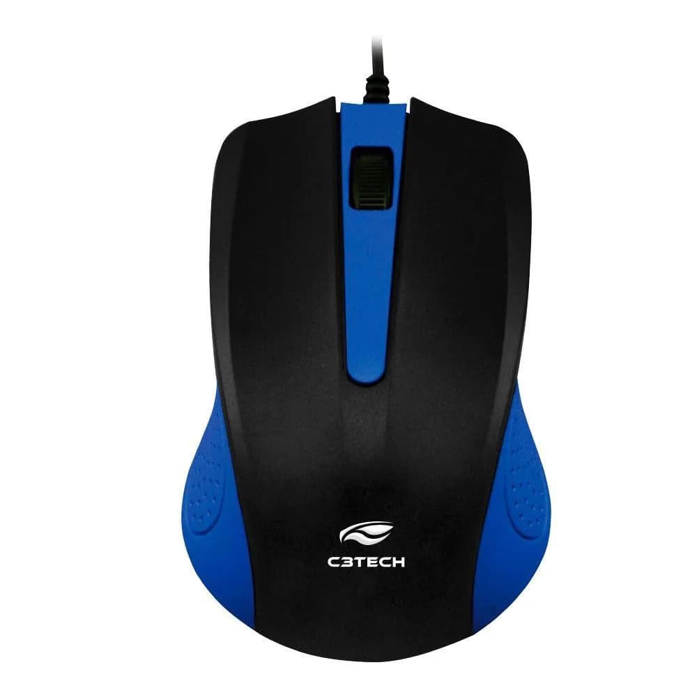 Mouse C3Tech MS-20BL Preto/Azul USB
