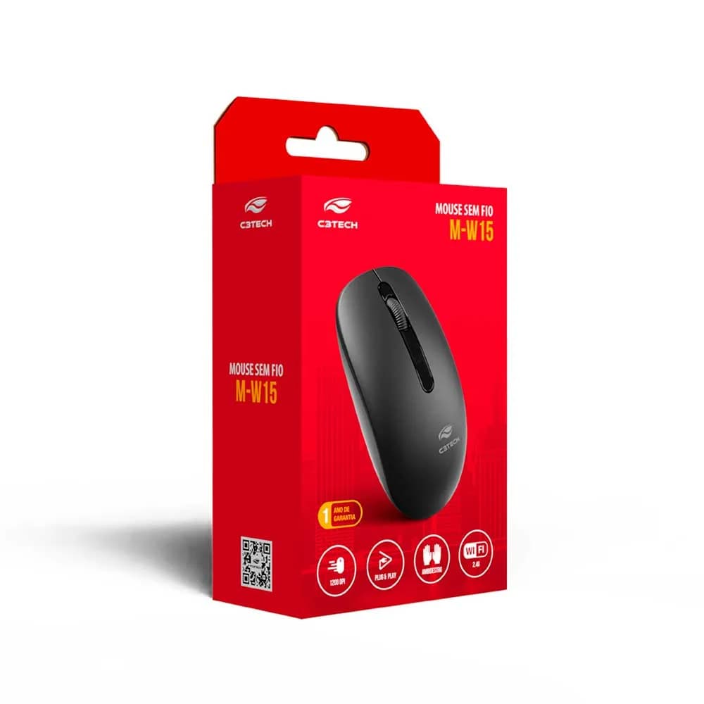MOUSE C3TECH SEM FIO PRETO M-W15BK