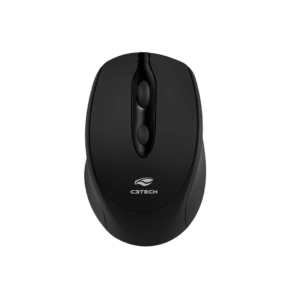 Mouse C3Tech sem Fio Recarregável Bluetooth e Receptor M-BT30BK