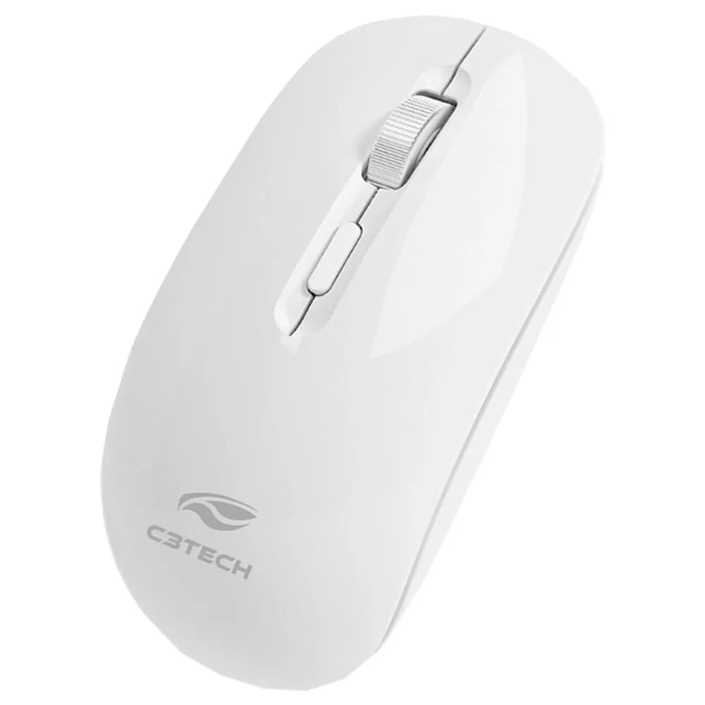 Mouse C3Tech sem Fio Recarregável Bluetooth e Receptor M-BT80WH