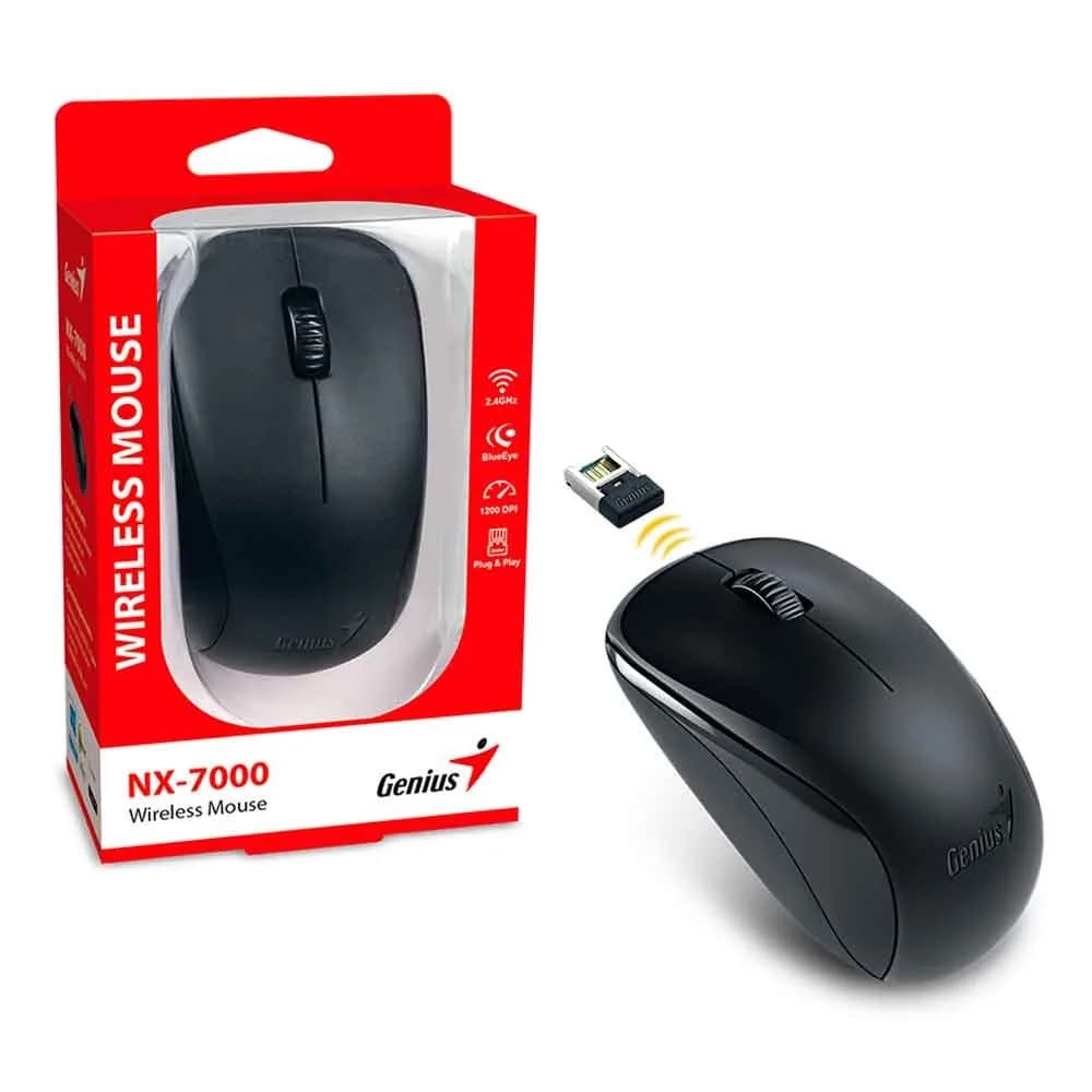 Mouse Genius NX-7000 sem Fio Preto