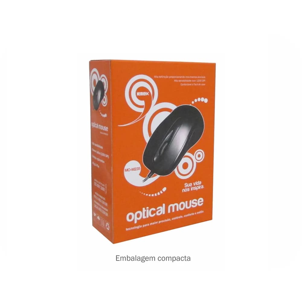 Mouse K-Mex MO-M235 USB Preto 1200DPI Óptico