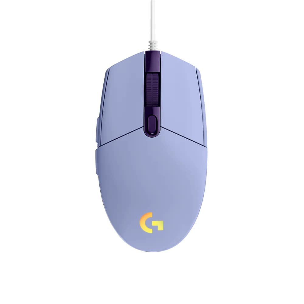 Mouse Logitech Gamer G203 Lightsync RGB com Fio Lilás