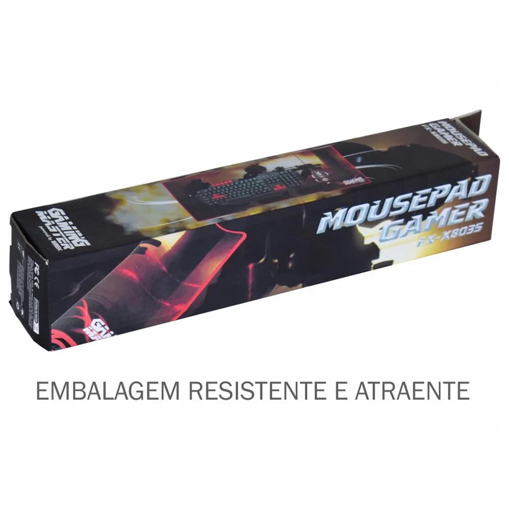 MOUSEPAD GAMER K-MEX FXX8035 PRETO/VERMELHO - FXX80350002CK1X