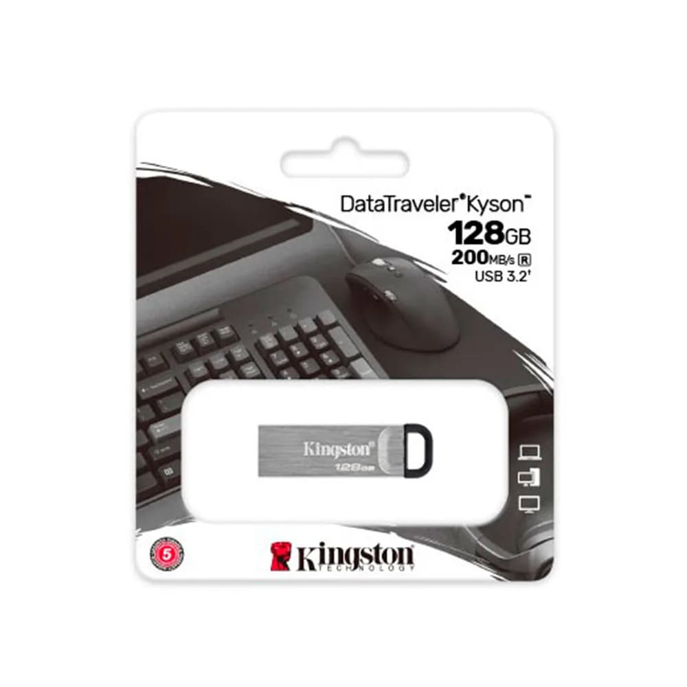PEN DRIVE KINGSTON DATATRAVELER KYSON 128GB USB 3.2 GEN 1 - DTKN/128GB