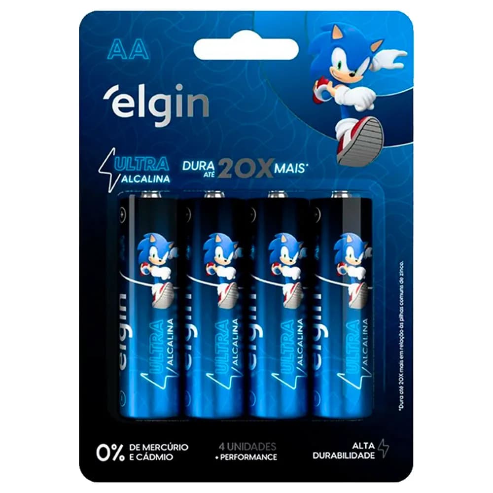 Pilha Ultra Alcalina AA Blist C/4 Peças 82433 Elgin