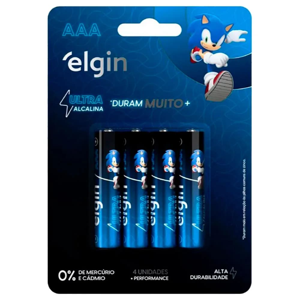 Pilha Ultra Alcalina AAA Blist C/4 Peças 82435 Elgin