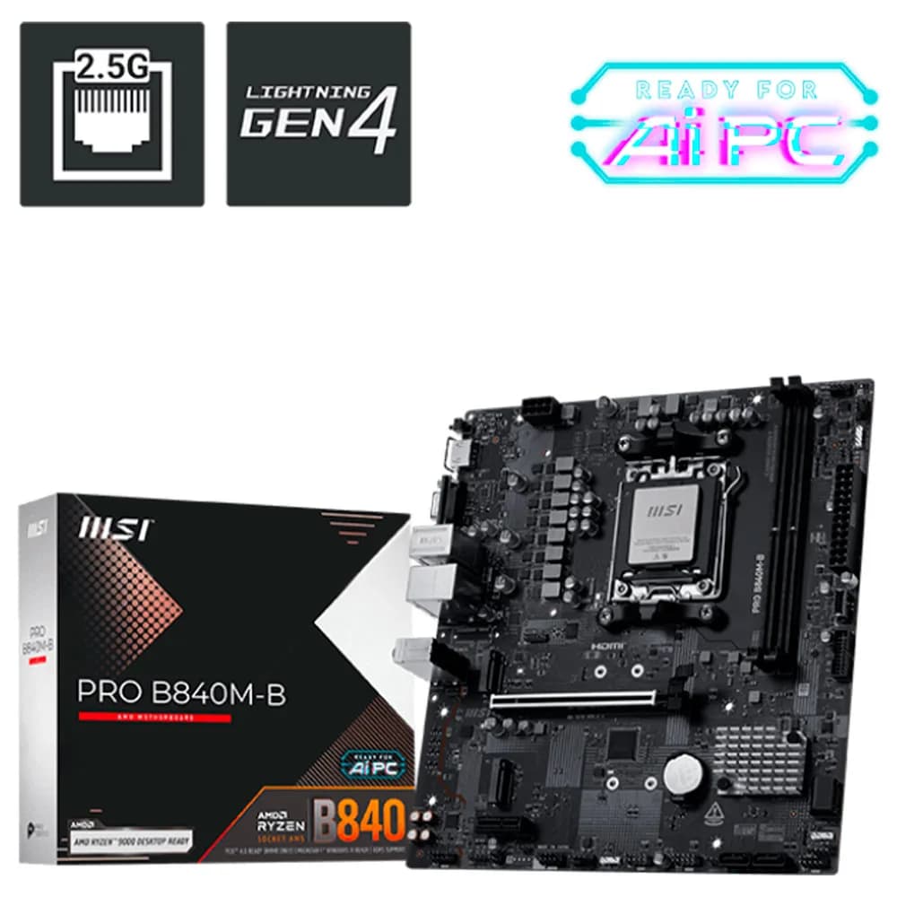 Placa Mãe (AMD) MSI Pro B840M-B DDR5 AM5