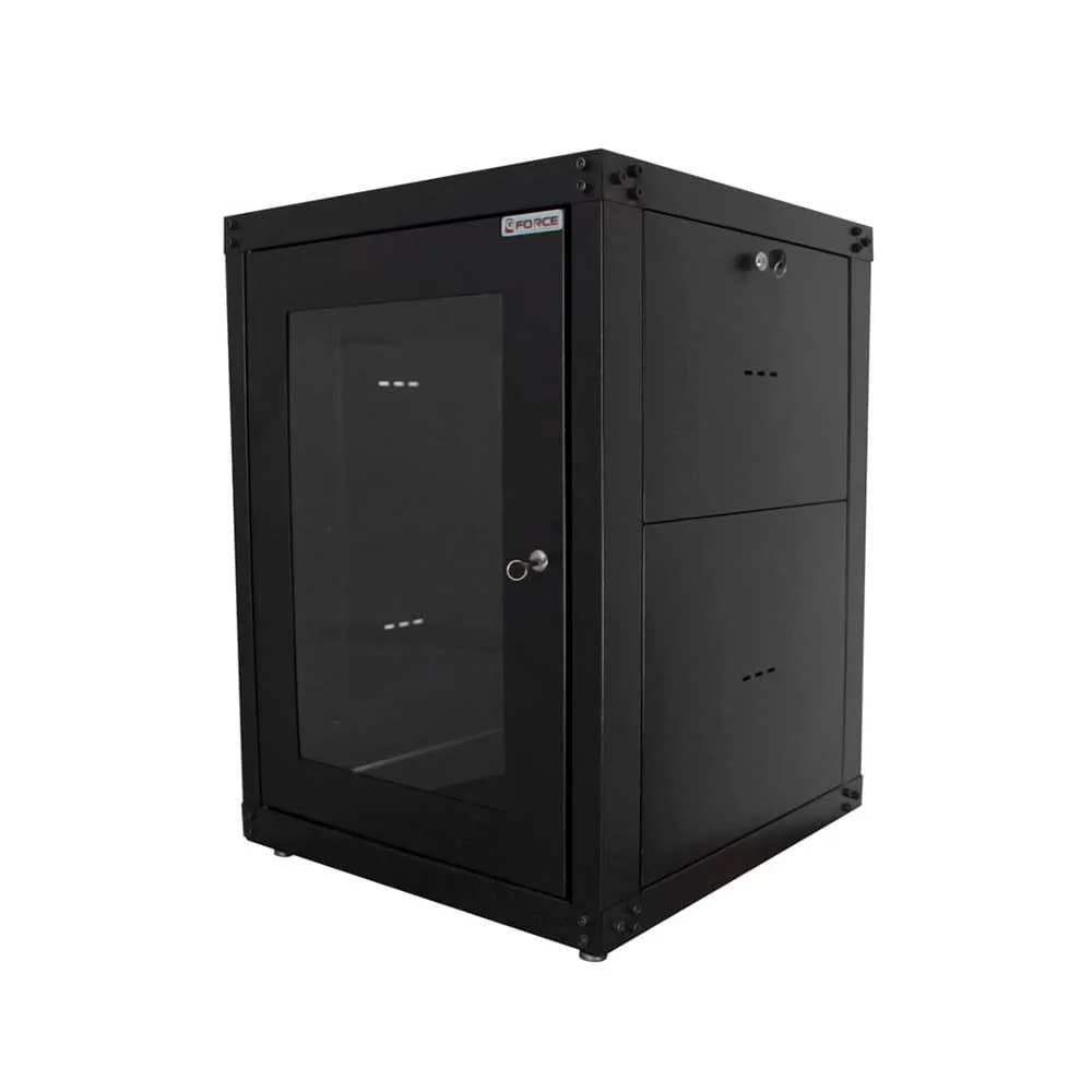 Rack Padrão 19" 16U x 570mm Preto Piso Visor de Acrilico GForce 345