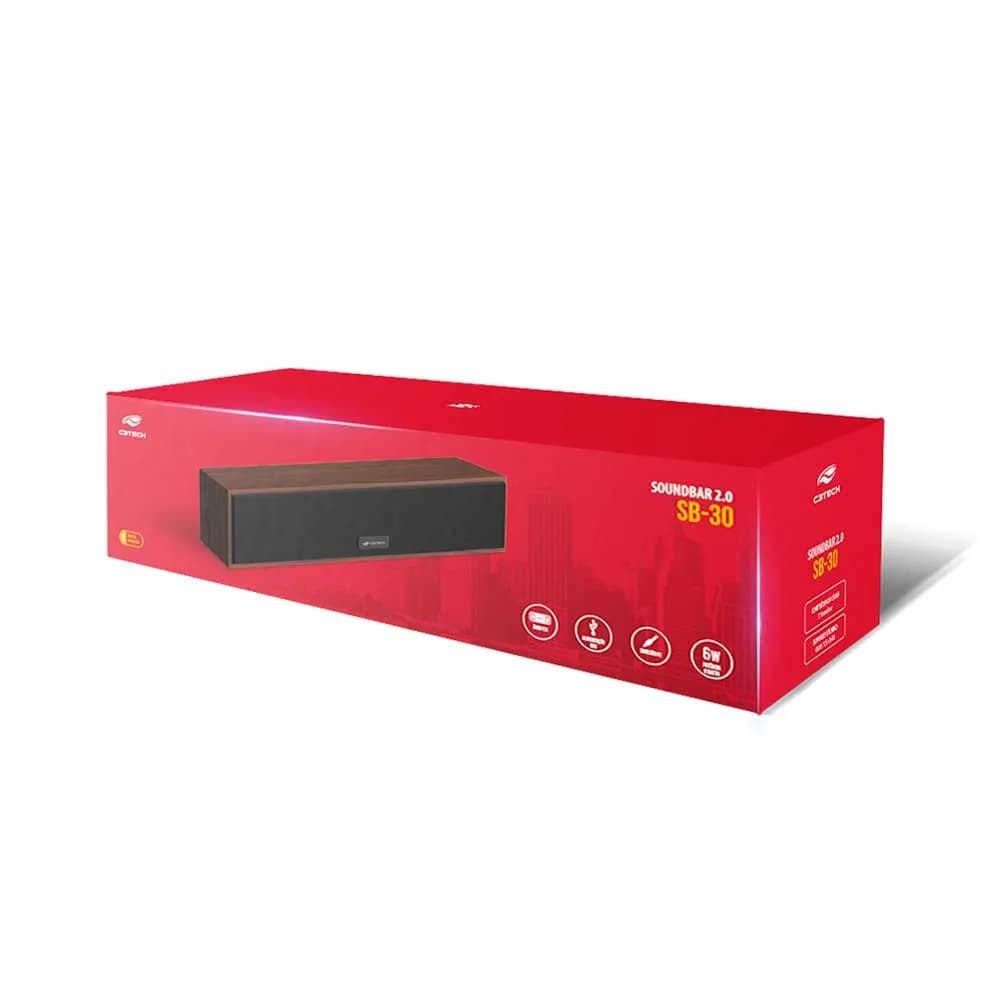 SOUNDBAR 2.0 C3TECH MARROM SB-30BW